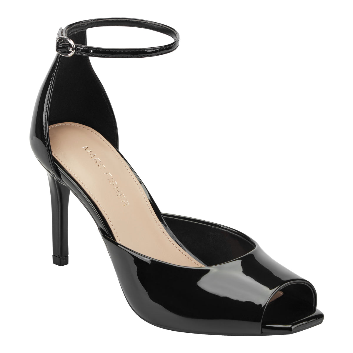 MARC FISHER VENI BLACK/NEW PATENT PU