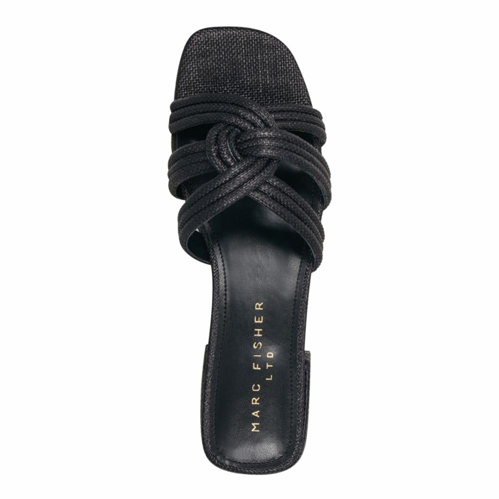 Marc Fisher LTD CASARA BLACK/WOVEN RAFFIA JH23-SNL106